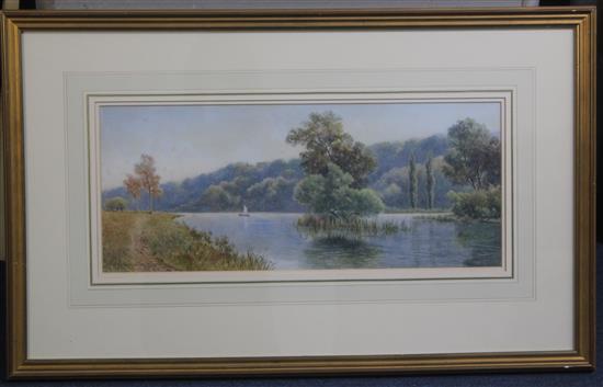 Charles Rowbotham (1856-1921) A view of the Thames at Cliveden, 8 x 19in.